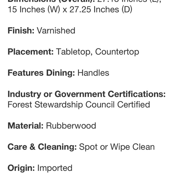 HEARTH & HAND NWT large double handle wood serve board -natural - Picture 6 of 6